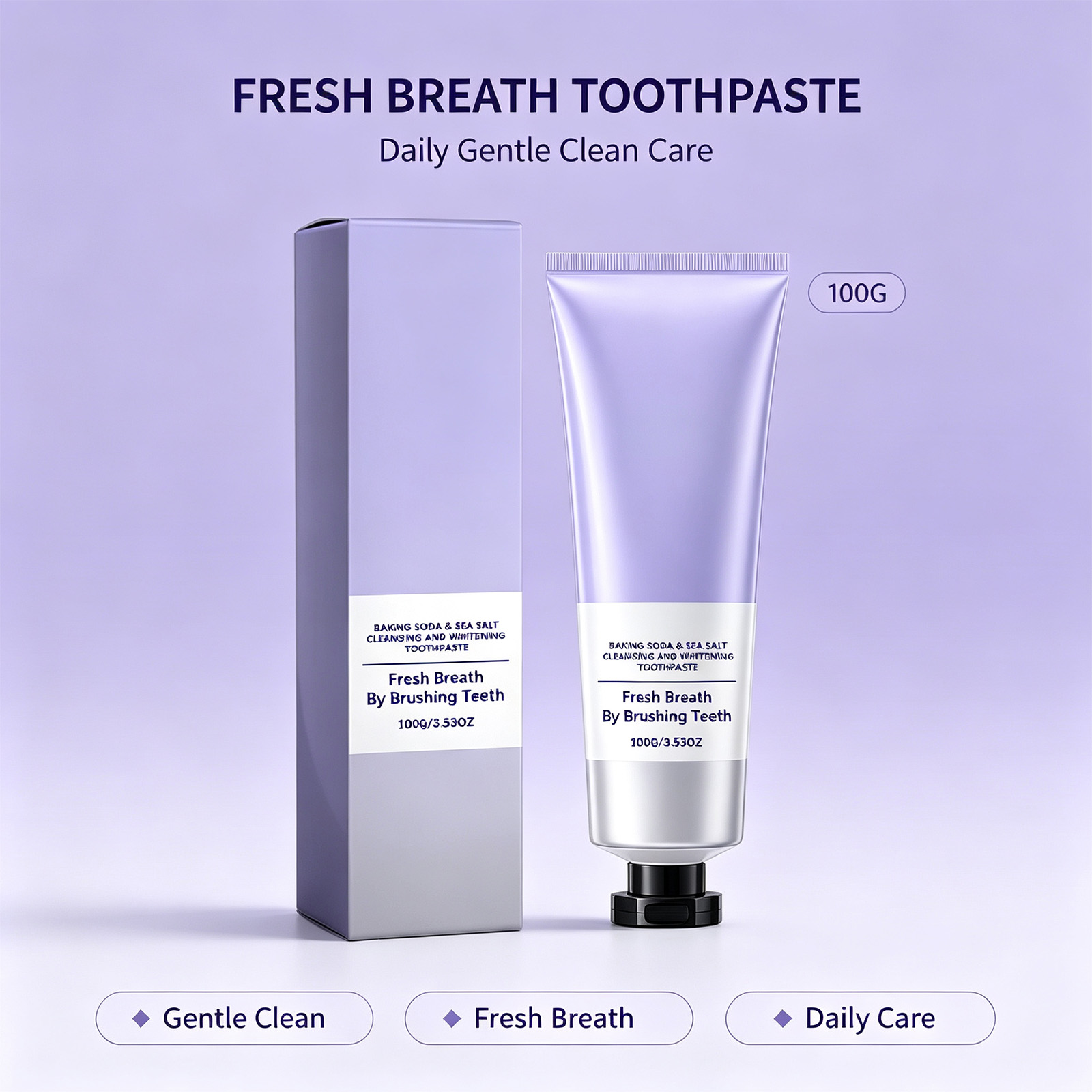 Teeth Whitening Baking Soda - Backpulver-Meersalz-Zahnpasta Tiefenreinigung Frischer Atem Hilft bei