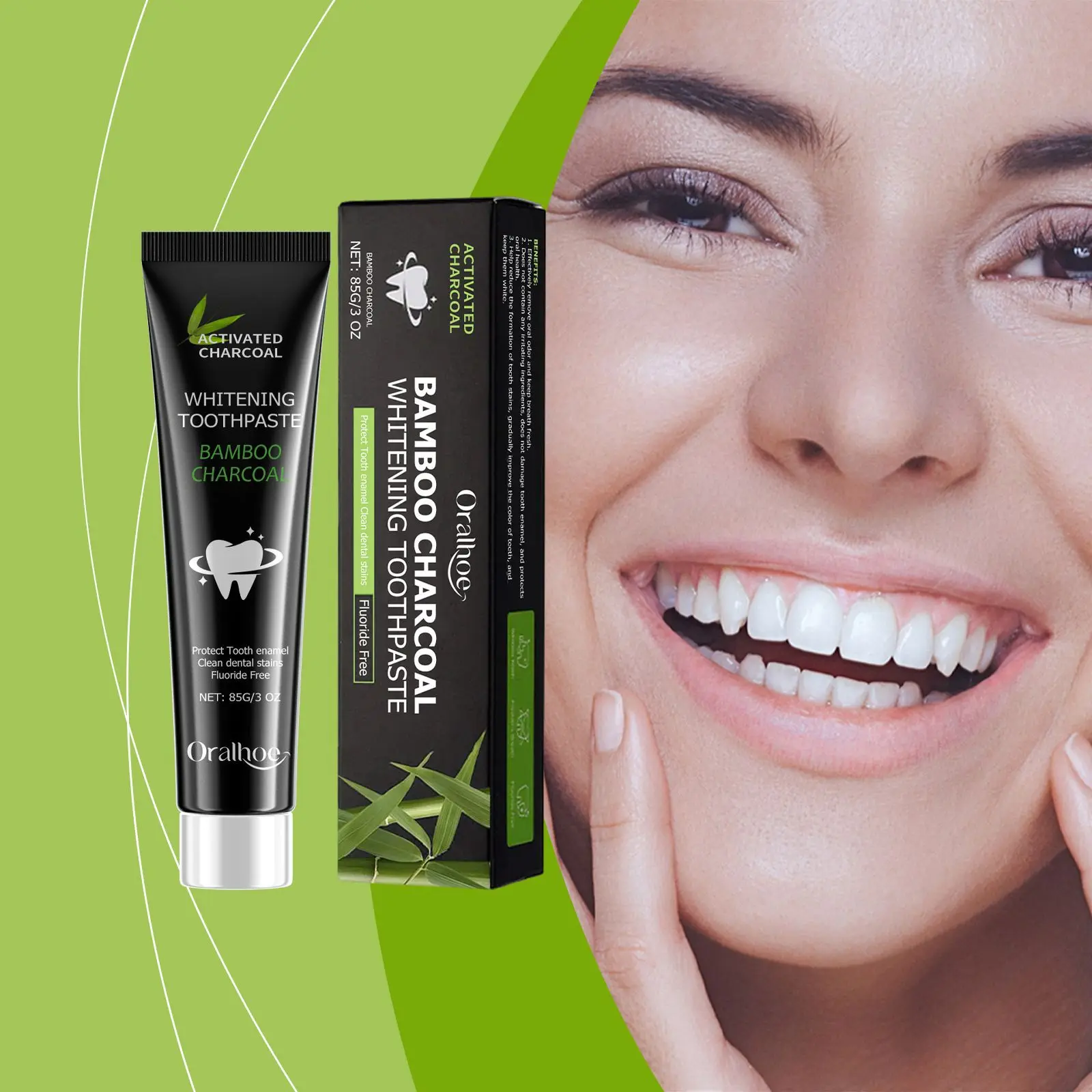 Teeth Whitening Natural - Zahnaufhellende Zahnpasta, die Mundgeruch neutralisiert, gelbe