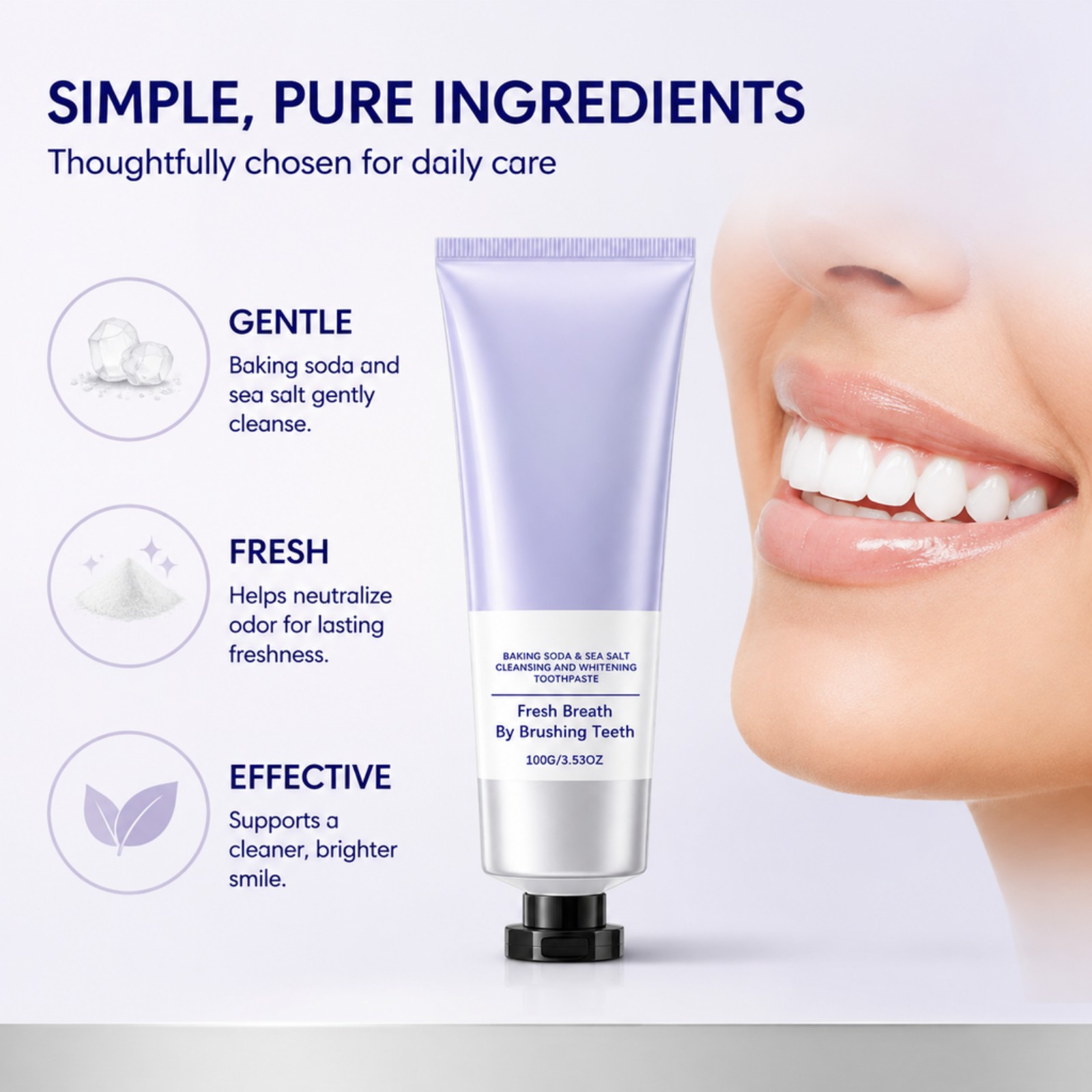 Backpulver-Meersalz-Zahnpasta  – Teeth Whitening Baking Soda Bewertung und Preis
